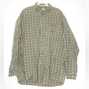 Cinch Men’s XXL Button Up Plaid Long Sleeve Western Rodeo 100% Cotton Green